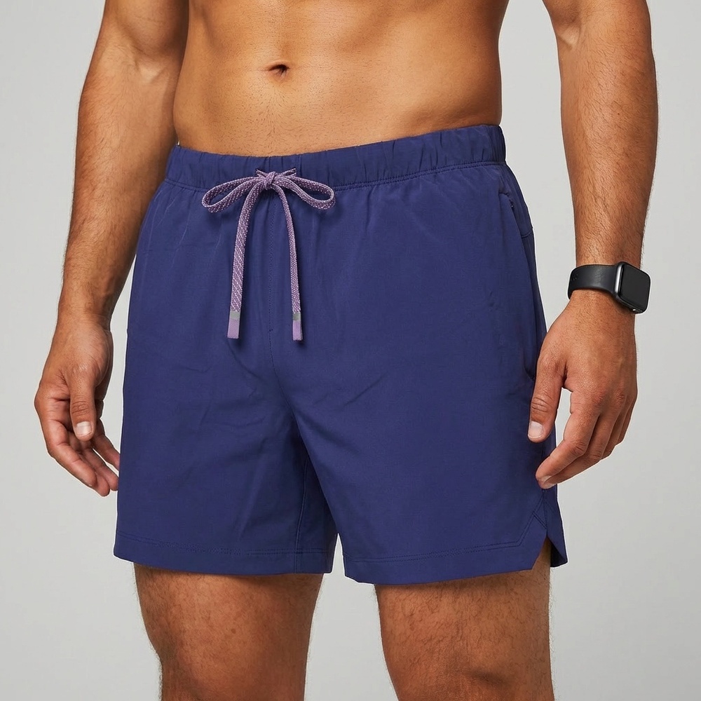 Fabletics Men's The One Short 5" | Purple | Size M | Lightweight Quick-Dry